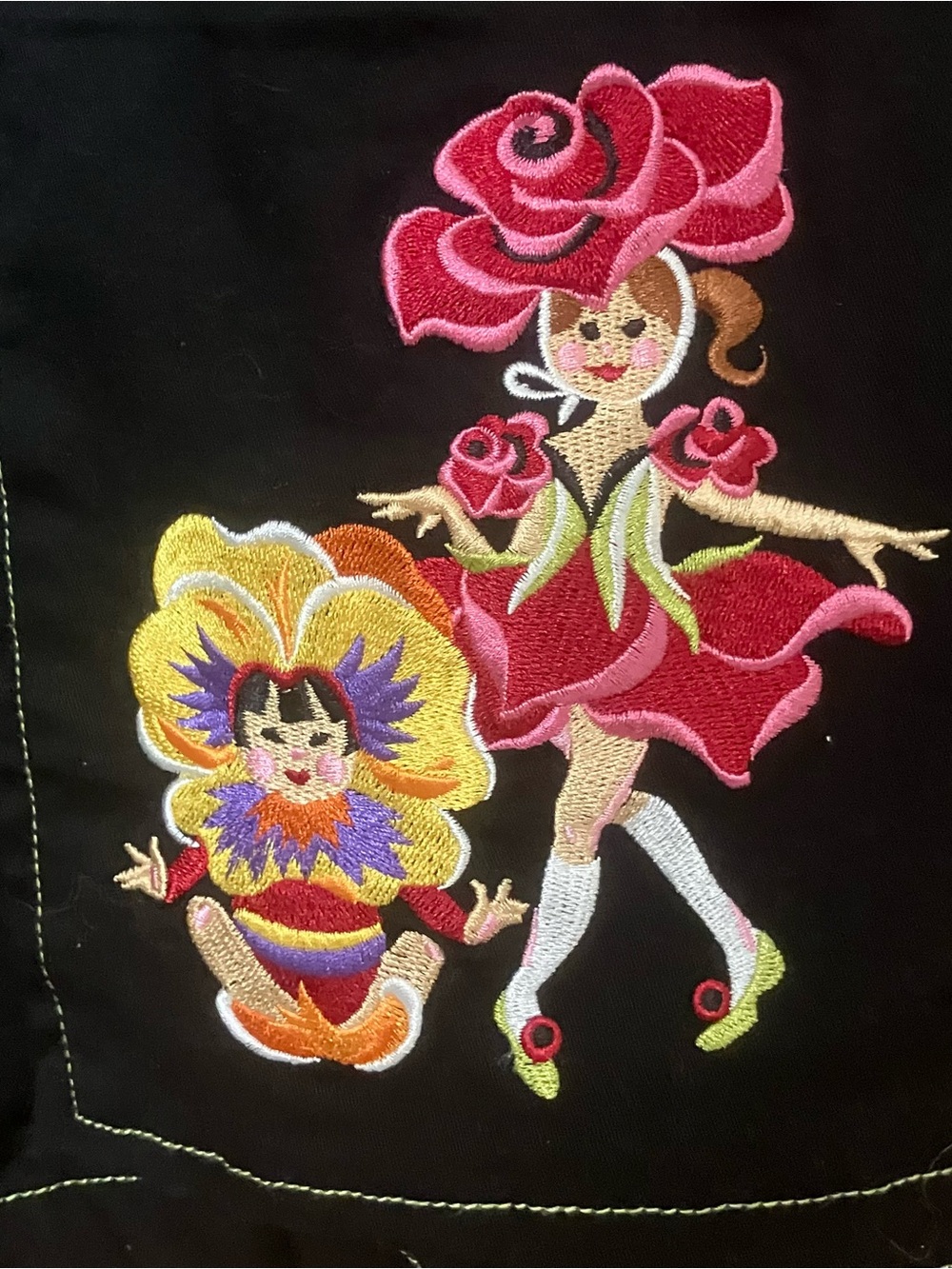 Bob Mackie Wearable Art Parade Of Flowers Black Embroidered Jacket Size Medium - Picture 5 of 12